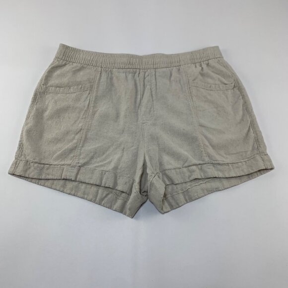 Old Navy Flax Linen Blend High Rise Pull On Shorts M - Picture 1 of 5